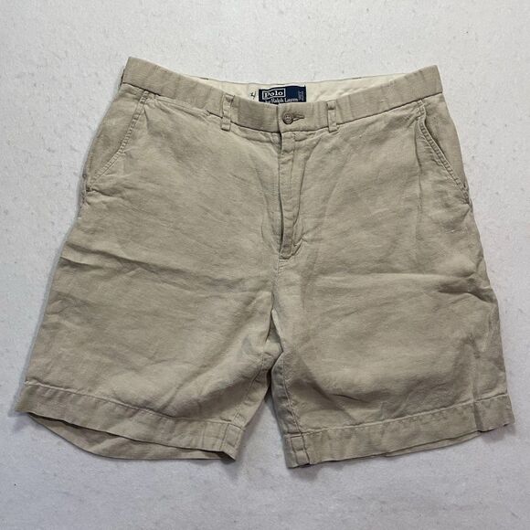 Vintage Ralph Lauren Linen Shorts Size 34 - Picture 1 of 6